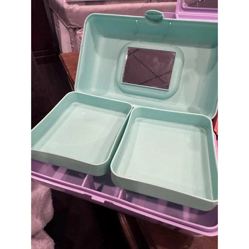 Caboodles 3 Cases Lavender Purple & Mint Green Makeup Organizer Vintage Set Of 3 - Picture 8 of 15